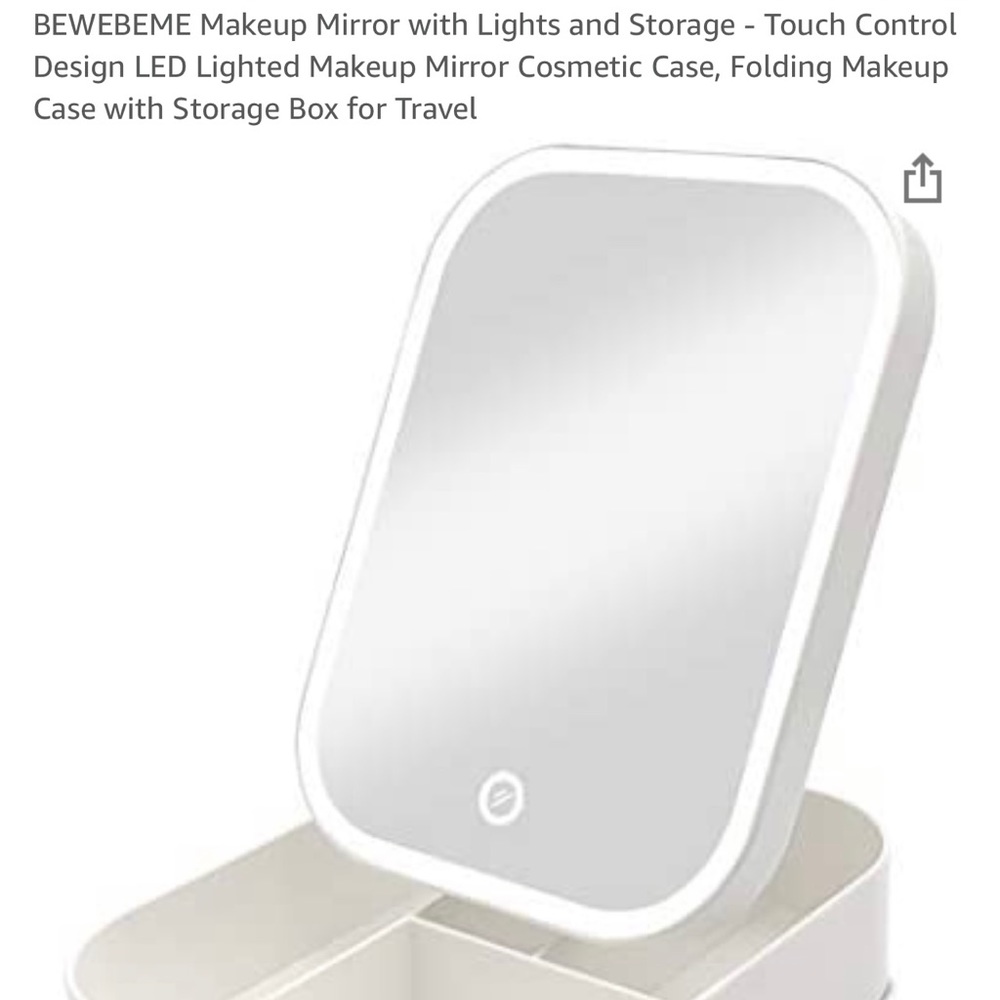Travel makeup mirror with storage